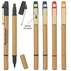 Custom Dual Function Eco-inspired Pen With Highlighter