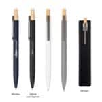Custom Recycled Aluminum Pen With Bamboo Plunger