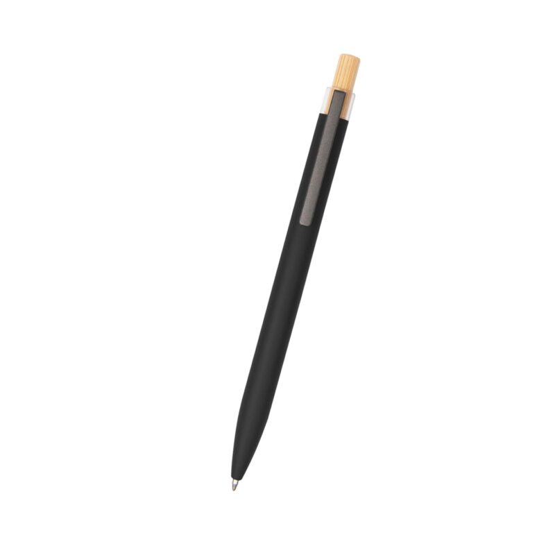 Custom Recycled Aluminum Pen With Bamboo Plunger - 3