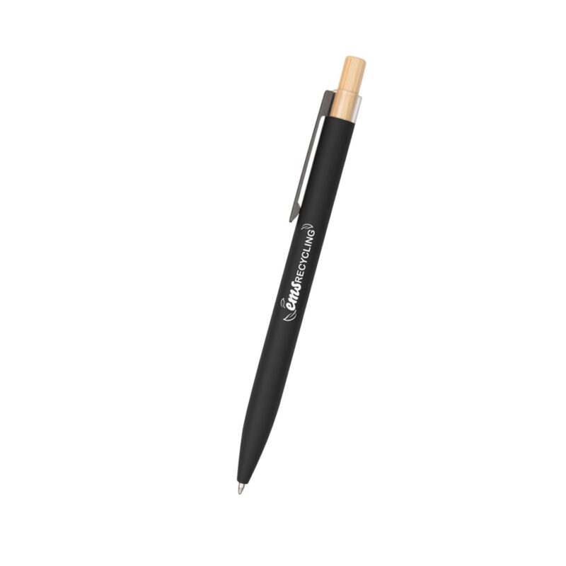 Custom Recycled Aluminum Pen With Bamboo Plunger - 9