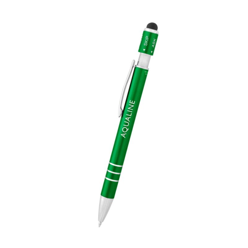 Custom Recycled Aluminum Spin Game Top Pen With Stylus - 7
