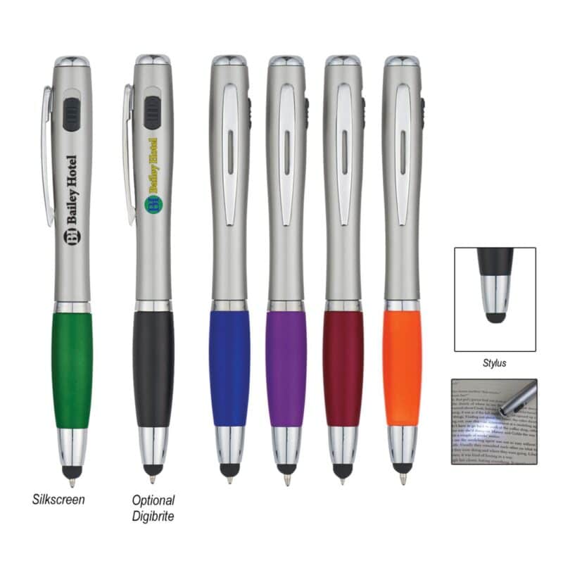 Custom Trio Pen With Led Light And Stylus