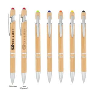 Custom Tropical Bamboo Incline Pen With Stylus