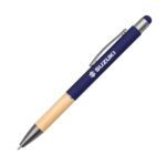 Custom Assias Aluminum Pen w/Bamboo Grip & Blue Refill - 1