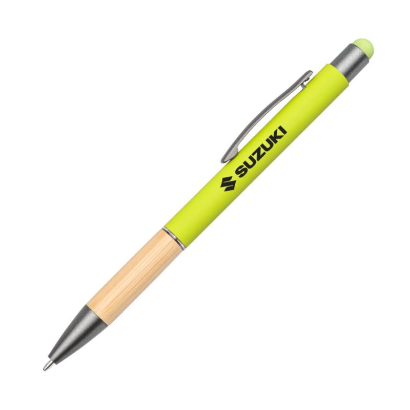 Custom Assias Aluminum Pen w/Bamboo Grip & Blue Refill - 2