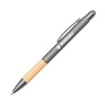 Custom Assias Aluminum Pen w/Bamboo Grip & Blue Refill - 3