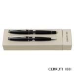 Custom Cerruti 1881® Bicolore Ballpoint & Rollerball Pen Gift Set - 1