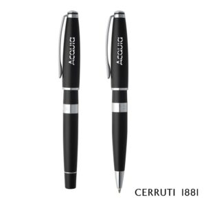 Custom Cerruti 1881® Bicolore Ballpoint & Rollerball Pen Gift Set