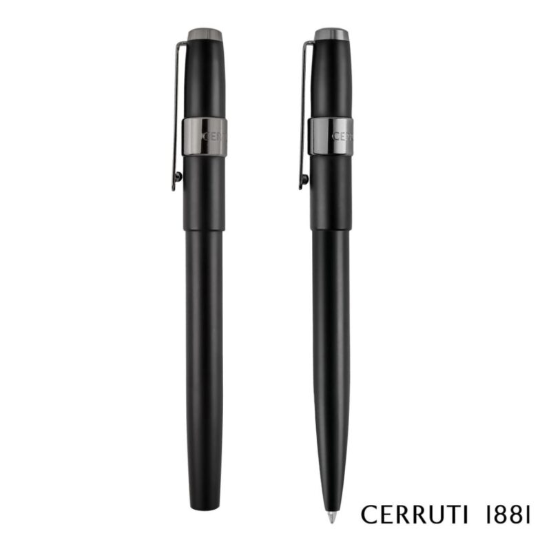 Custom Cerruti 1881® Block Ballpoint Pen & Fountain Pen Gift Set - 3
