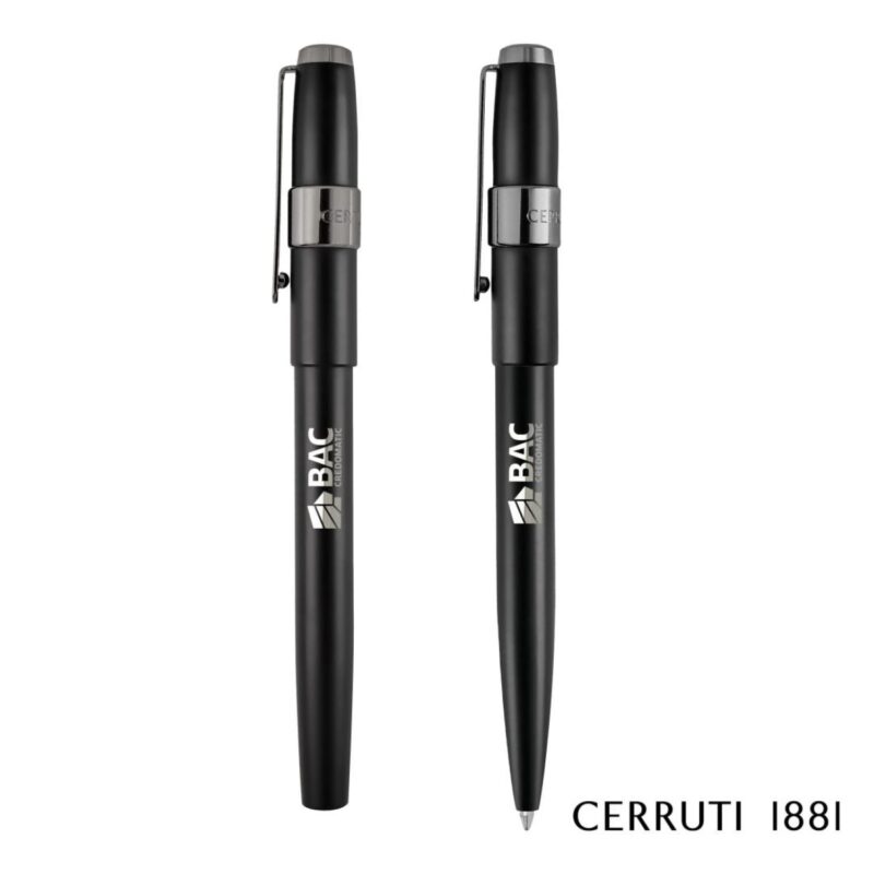 Custom Cerruti 1881® Block Ballpoint Pen & Fountain Pen Gift Set