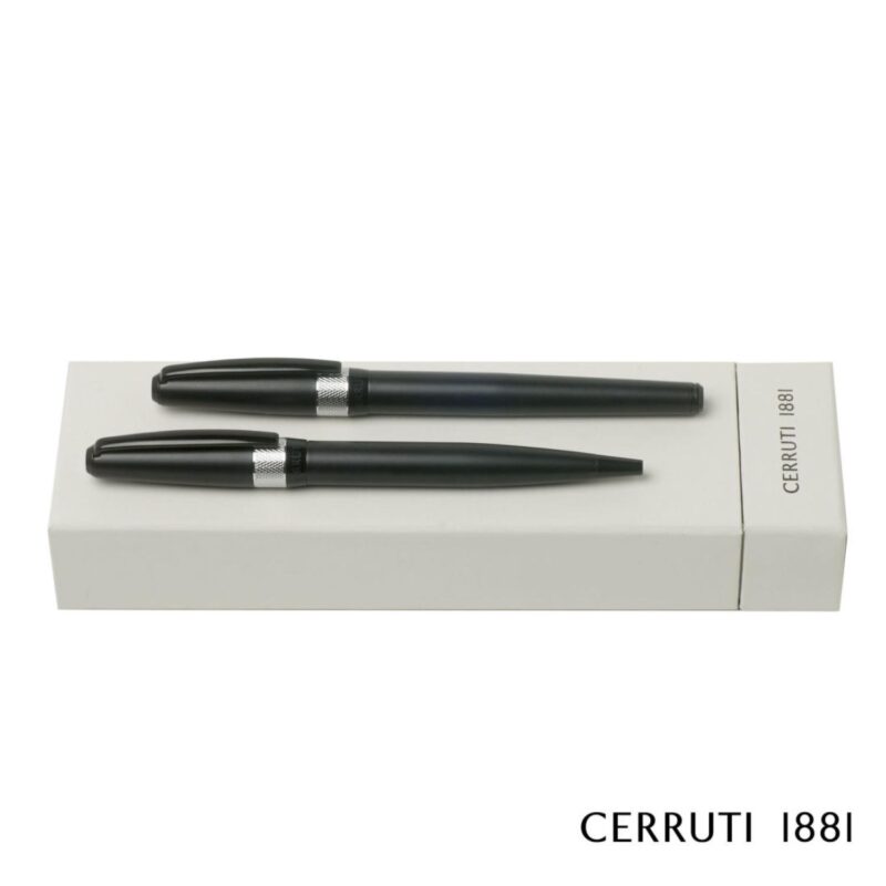 Custom Cerruti 1881® Canal Ballpoint Pen & Rollerball Pen Gift Set - 1