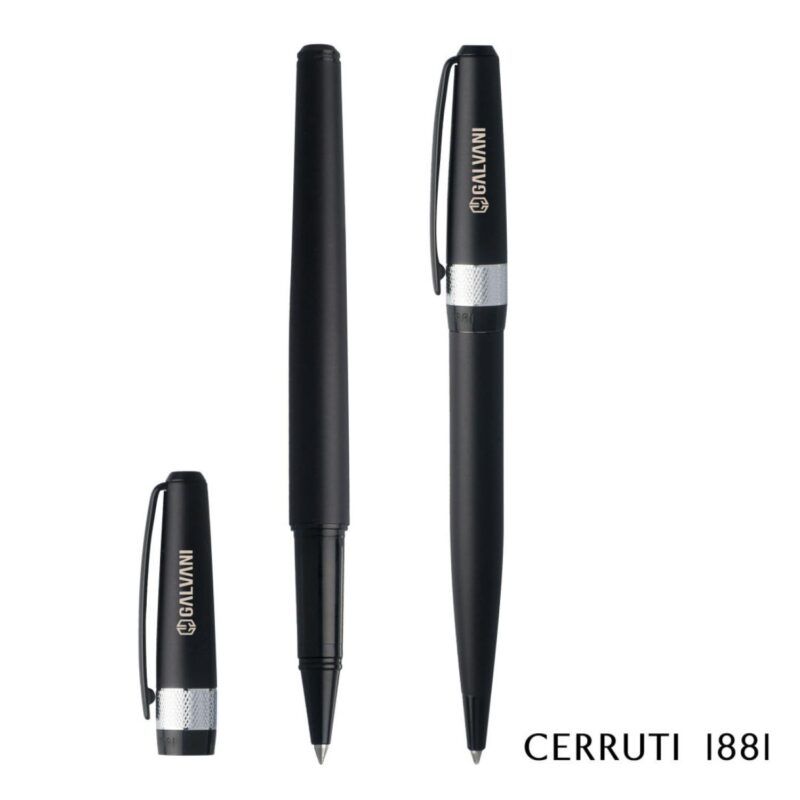 Custom Cerruti 1881® Canal Ballpoint Pen & Rollerball Pen Gift Set - 2