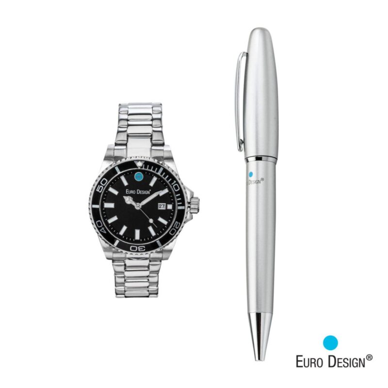 Custom Euro Design® Velten Watch/Pen Set - 5