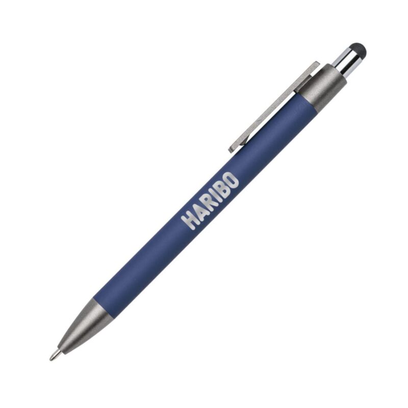 Custom Hughes Aluminum Pen w/Wood Clip & Blue Refill - 1