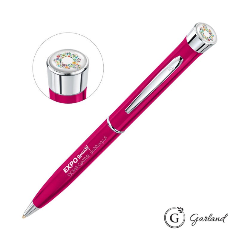 Custom Garland® Color Custom Twist Ballpoint Pen - Chrome Accent - 5