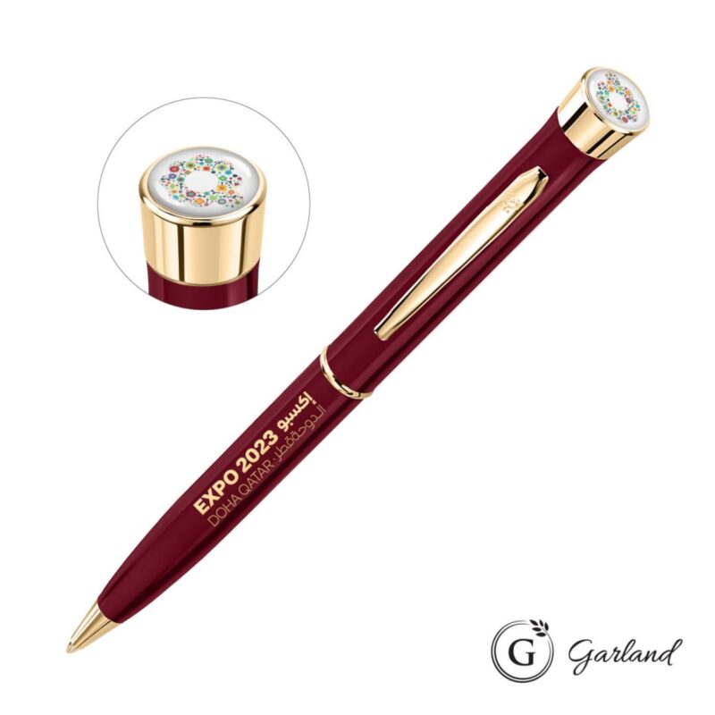 Custom Garland® Color Custom Twist Ballpoint Pen - Gold Accent - 3