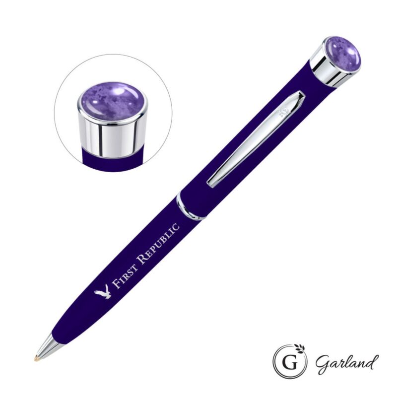 Custom Garland® Color Matte Aura Twist Pen - Chrome - 5