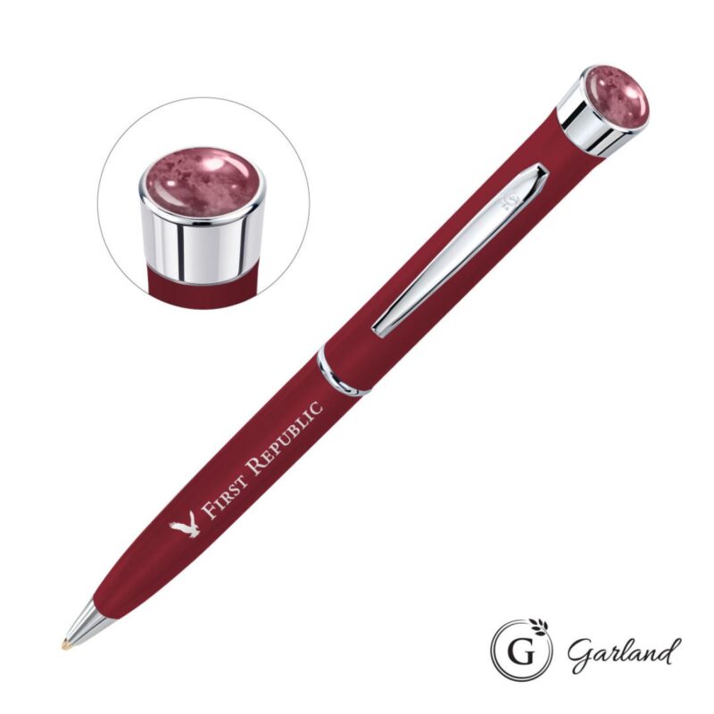 Custom Garland® Color Matte Aura Twist Pen - Chrome - 7