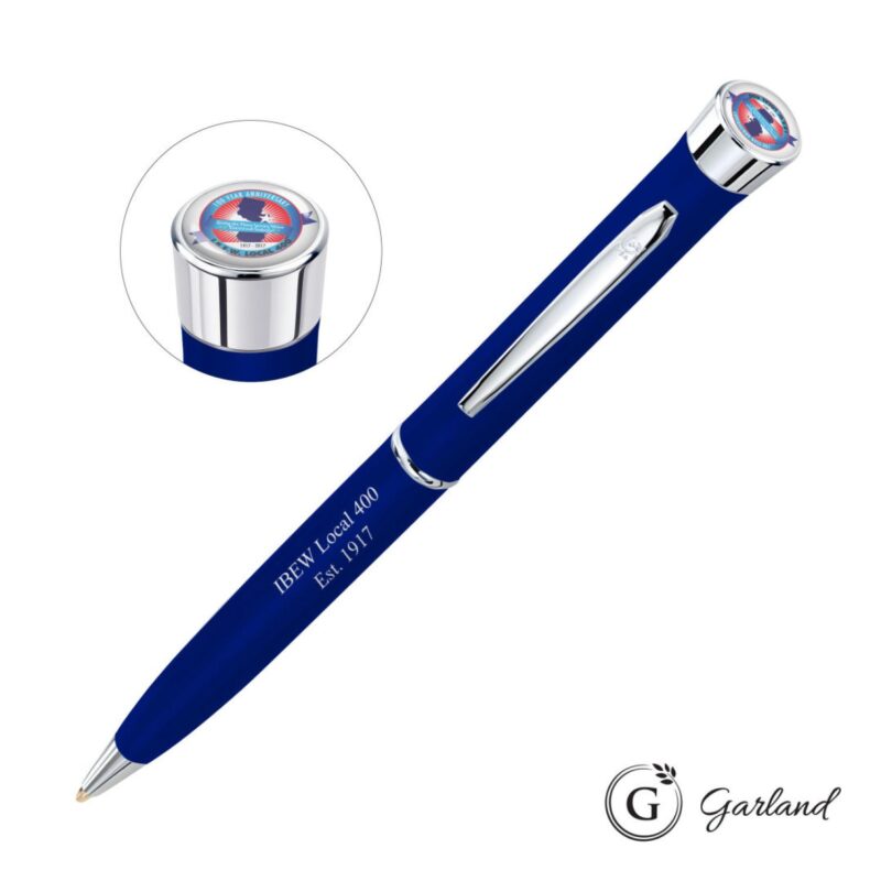 Custom Garland® Color Matte Custom Twist Pen - Chrome - 2