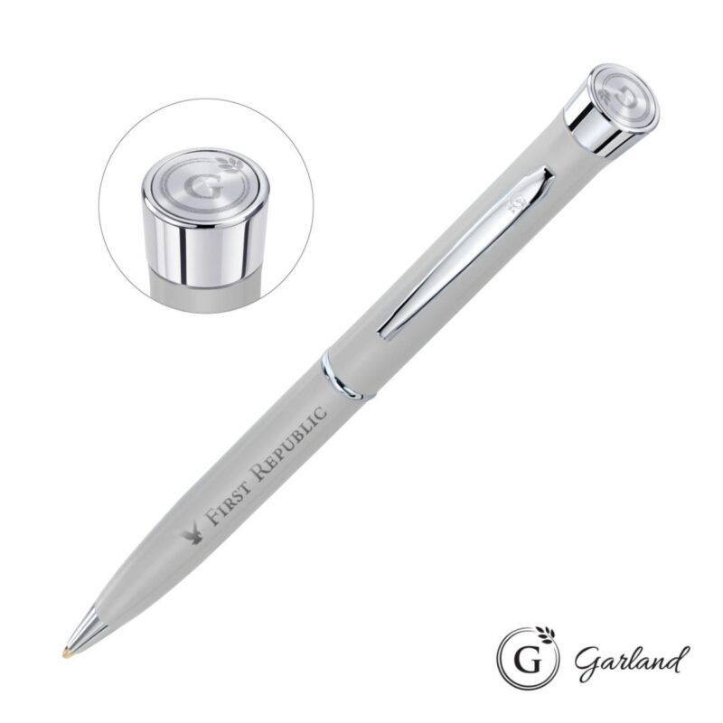 Custom Garland® Color Matte Emblem Twist Ballpoint Pen - Chrome - 6