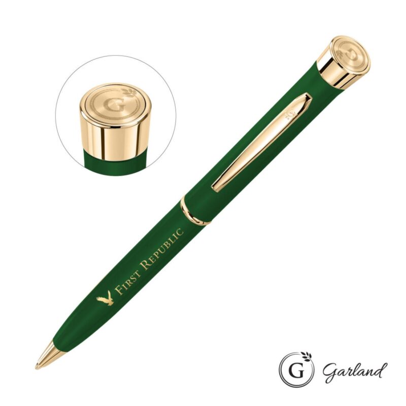 Custom Garland® Color Matte Emblem Twist Ballpoint Pen - Gold - 3