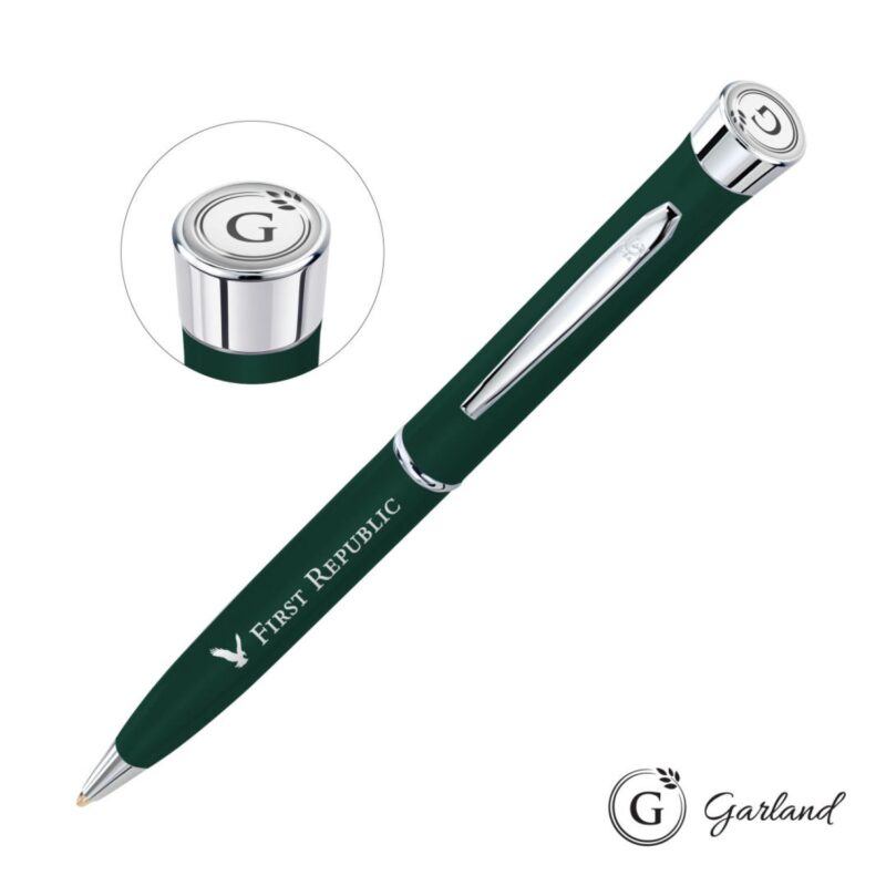 Custom Garland® Color Matte Twist Ballpoint Pen - Chrome - 3