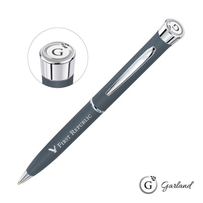 Custom Garland® Color Matte Twist Ballpoint Pen - Chrome - 4