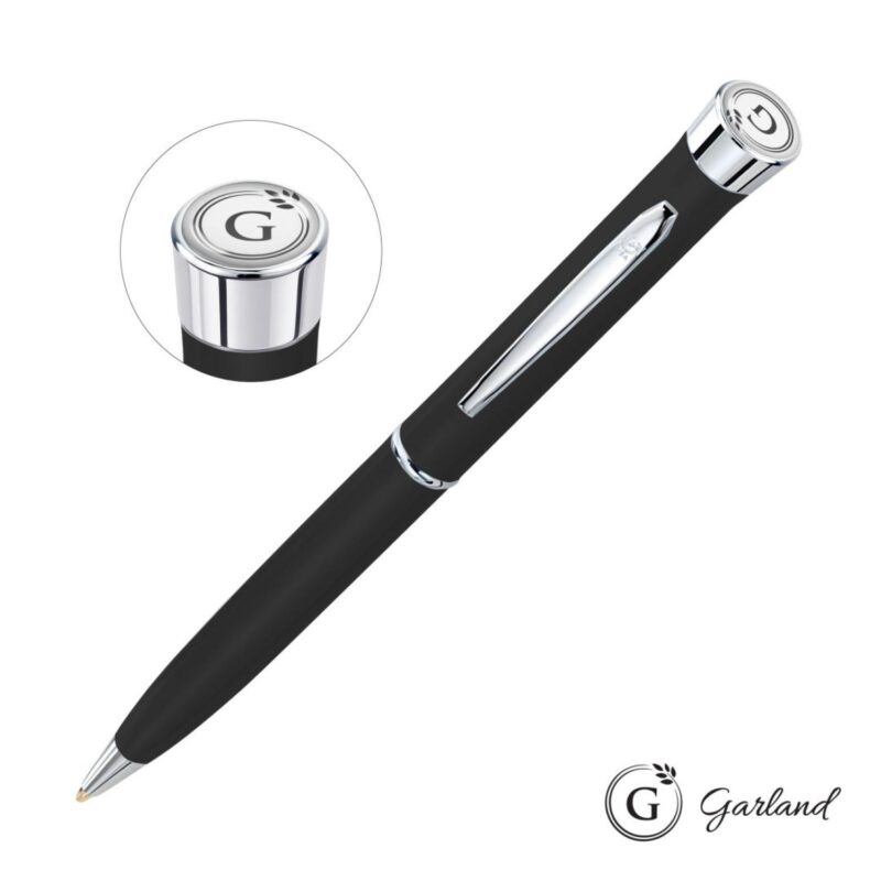 Custom Garland® Color Matte Twist Ballpoint Pen - Chrome - 8