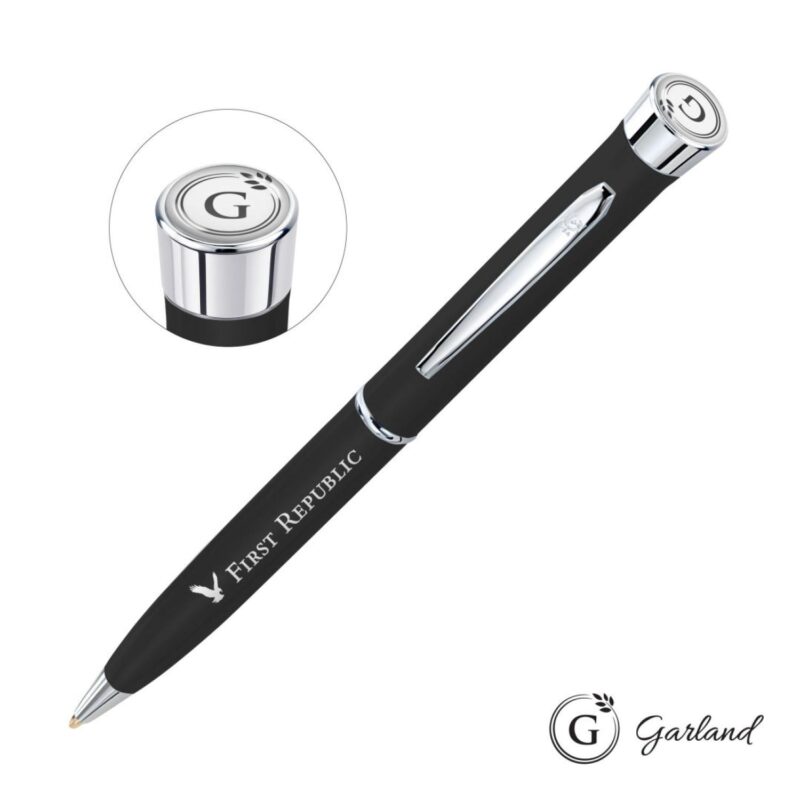 Custom Garland® Color Matte Twist Ballpoint Pen - Chrome