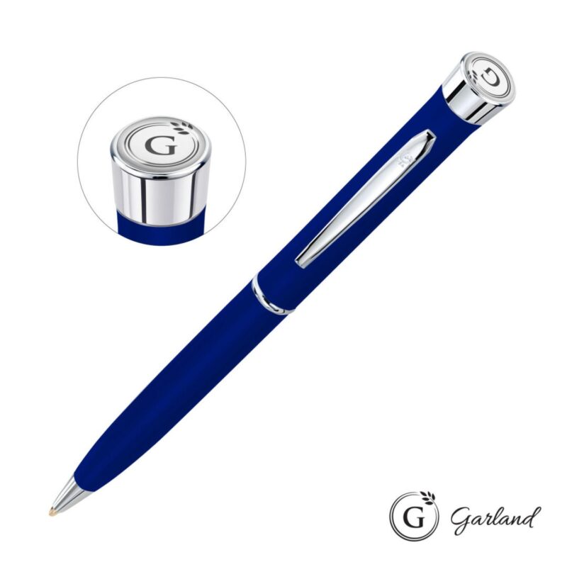 Custom Garland® Color Matte Twist Ballpoint Pen - Chrome - 9
