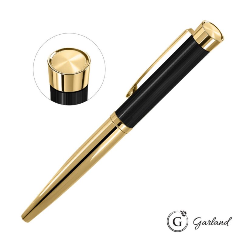Custom Garland® Executive Cust Emblem Monogram Rollerball Pen-Gold - 5