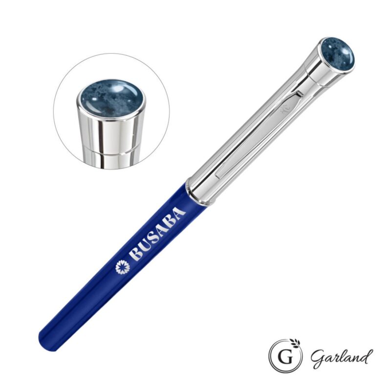Custom Garland® Monogram Aura Rollerball Pen - Chrome - 2