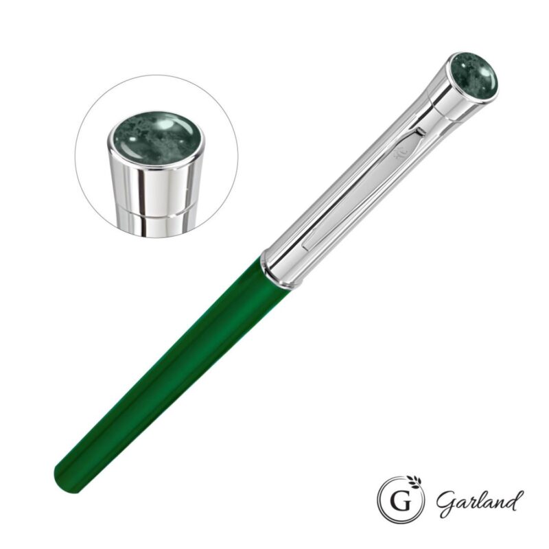 Custom Garland® Monogram Aura Rollerball Pen - Chrome - 8