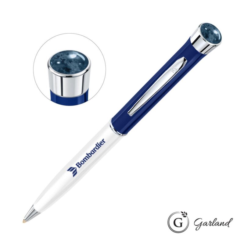Custom Garland® Patriot Aura Ballpoint Twist Pen - Chrome Accent - 2