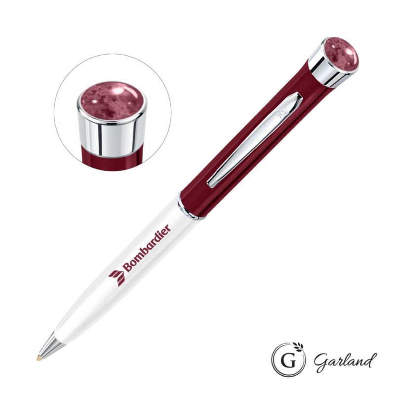 Custom Garland® Patriot Aura Ballpoint Twist Pen - Chrome Accent - 3