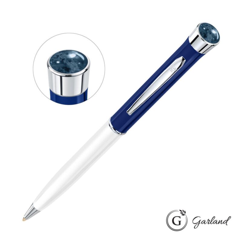 Custom Garland® Patriot Aura Ballpoint Twist Pen - Chrome Accent - 6