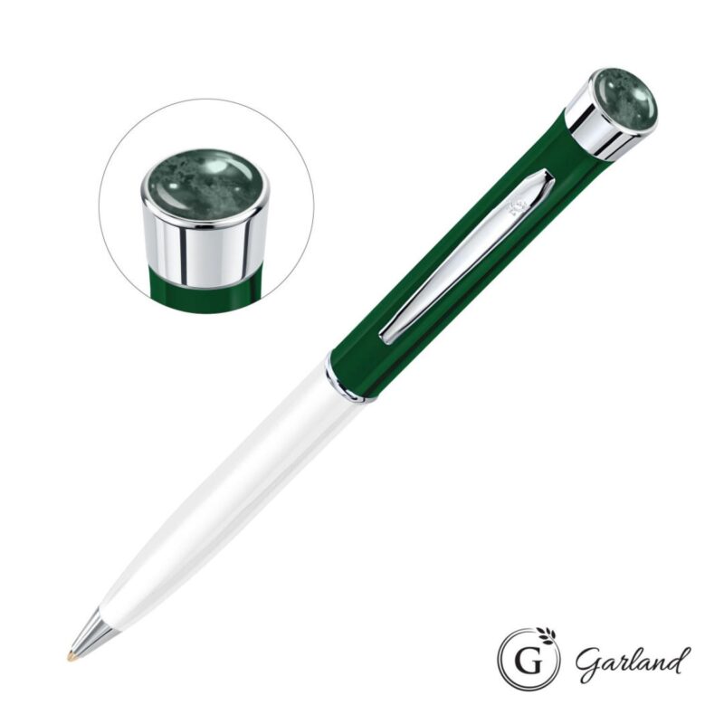 Custom Garland® Patriot Aura Ballpoint Twist Pen - Chrome Accent - 8