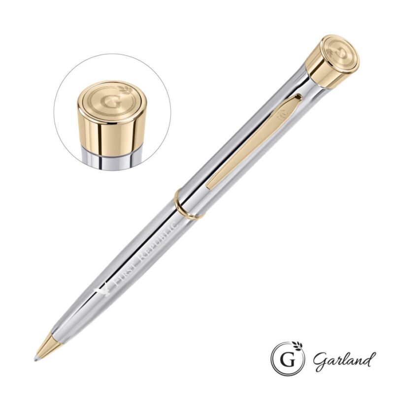 Custom Garland® Signature Emblem Twist Ballpoint Pen - Chrome - 2