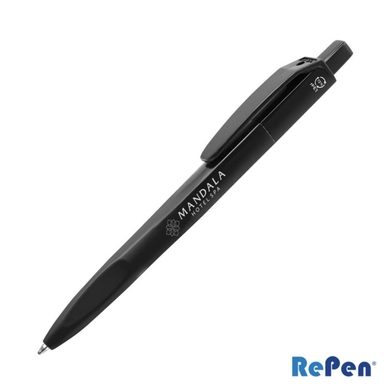 RePen®-Squared-Opaque-Clicker-rPET-Pen-REP101-WH Custom RePen® Squared Opaque Clicker rPET Pen