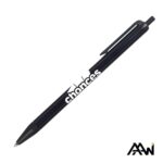 Custom Value Slim Pen w/Glossy Colored Barrel - Matte Black Accent