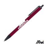 Custom Value Slim Pen w/Glossy Colored Barrel - Matte Black Accent - 4