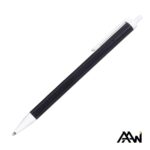 Custom Value Slim Pen w/Glossy Colored Barrel - Matte White Accent - 1