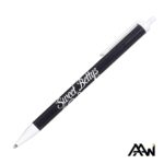 Custom Value Slim Pen w/Glossy Colored Barrel - Matte White Accent