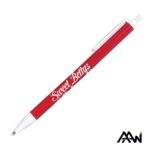 Custom Value Slim Pen w/Glossy Colored Barrel - Matte White Accent - 6