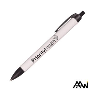 Custom Widebody Pen w/Glossy White Barrel - Matte Colored Accent