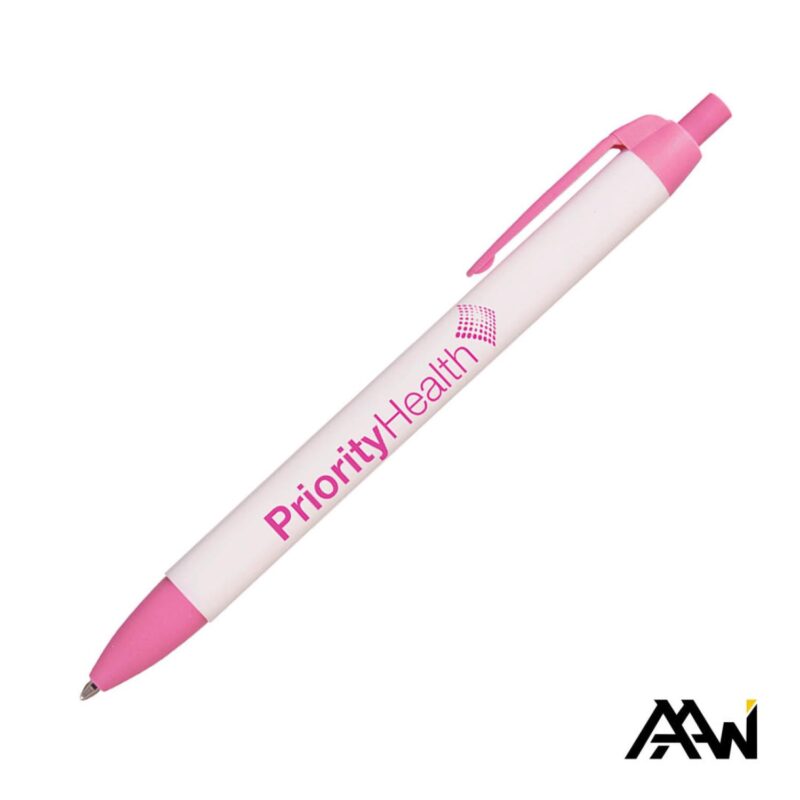 Custom Widebody Pen w/Glossy White Barrel - Matte Colored Accent - 5