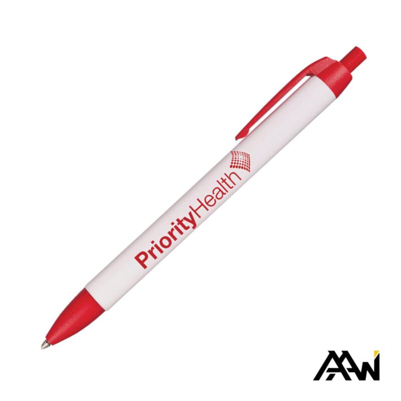 Custom Widebody Pen w/Glossy White Barrel - Matte Colored Accent - 7