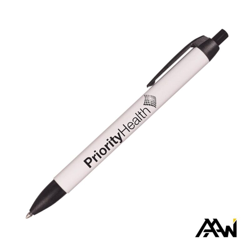 Custom Widebody Pen w/Glossy White Barrel - Matte Colored Accent