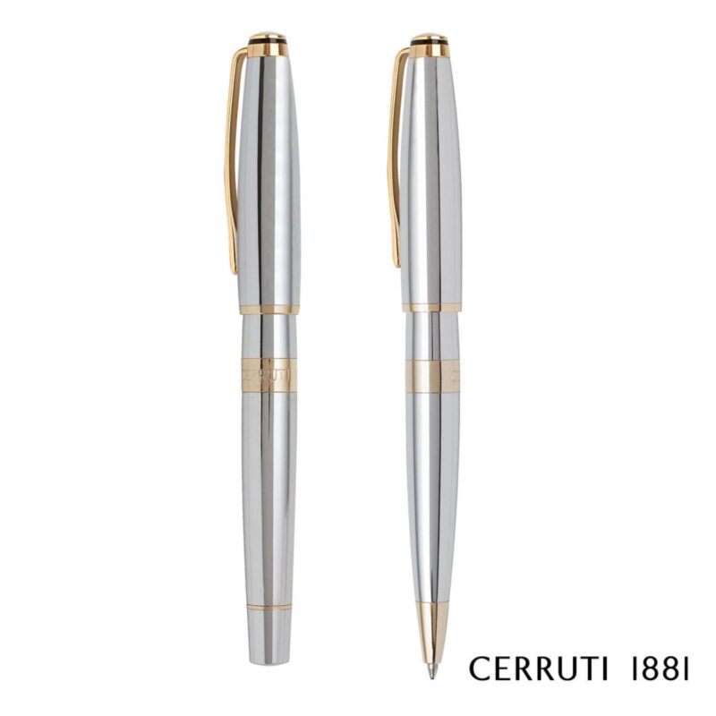 Custom Cerruti 1881® Bicolore Ballpoint Pen & Rollerball Pen Set - 3