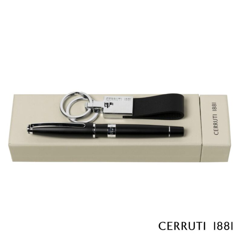 Custom Cerruti 1881® Bicolore Rollerball Pen & Zoon Key Ring Set - 1